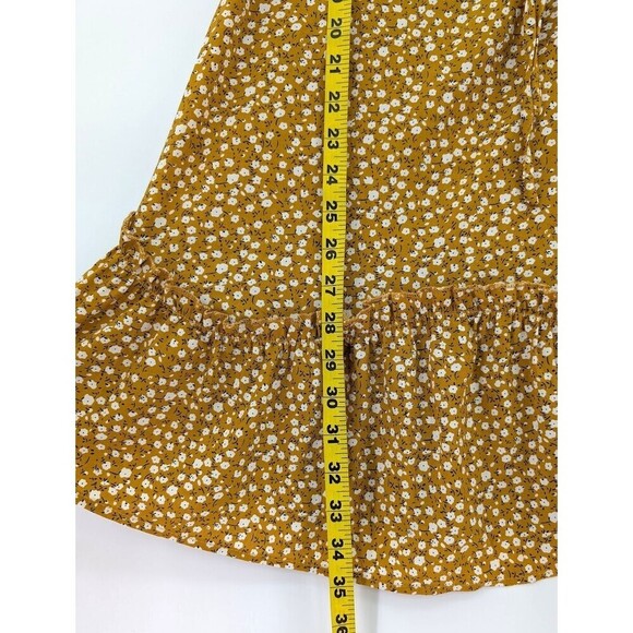 2 Boho Dress Women Medium Multicolor Ditsy Floral Print Smocked Ruffled Coquette - Picture 13 of 15